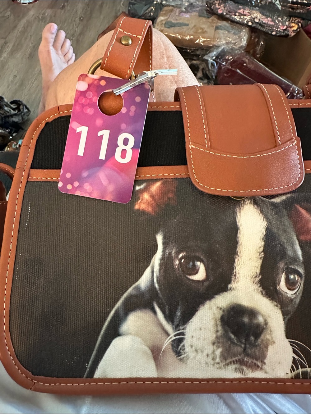 Cute Boston Terrier Dog Print Handbag “Look at that Face” - Picture 12 of 12